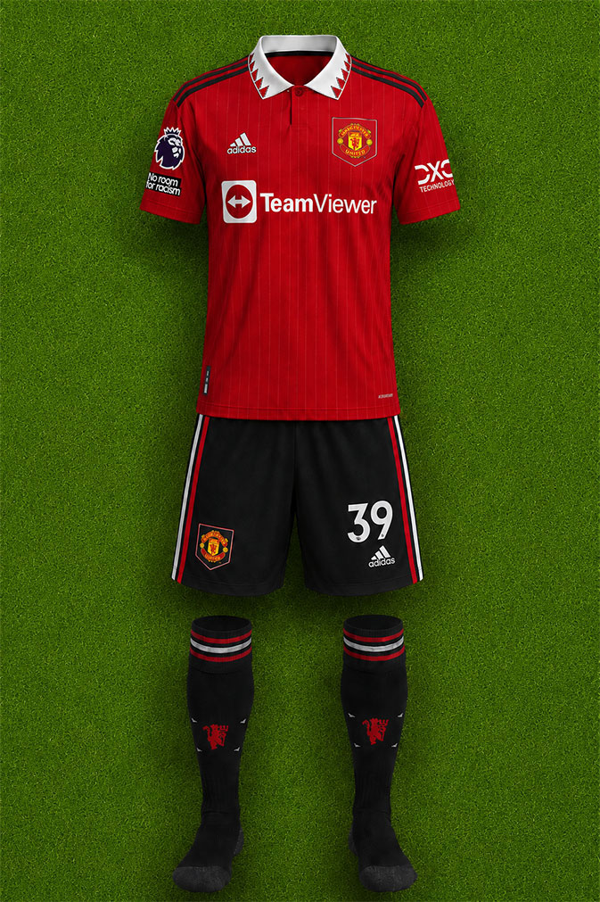 Manchester United shirt worn for game v Manchester City played on Sunday 2nd October 2022 at Eastlands Stadium stadium during the 2022-2023 season.