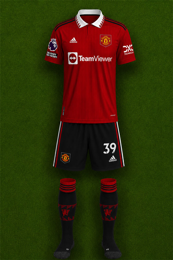 Manchester United shirt worn for game v Brighton played on Thursday 4th May 2023 at Amex Stadium stadium during the 2022-2023 season.
