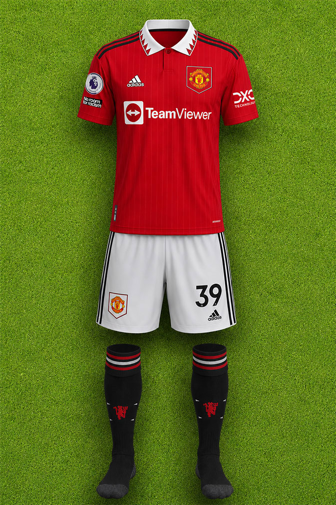 Manchester United shirt worn for game v Newcastle United played on Sunday 16th October 2022 at Old Trafford stadium during the 2022-2023 season.