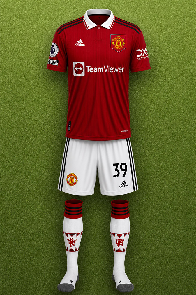 Manchester United shirt worn for game v Newcastle United played on Sunday 2nd April 2023 at St James Park, Newcastle stadium during the 2022-2023 season.