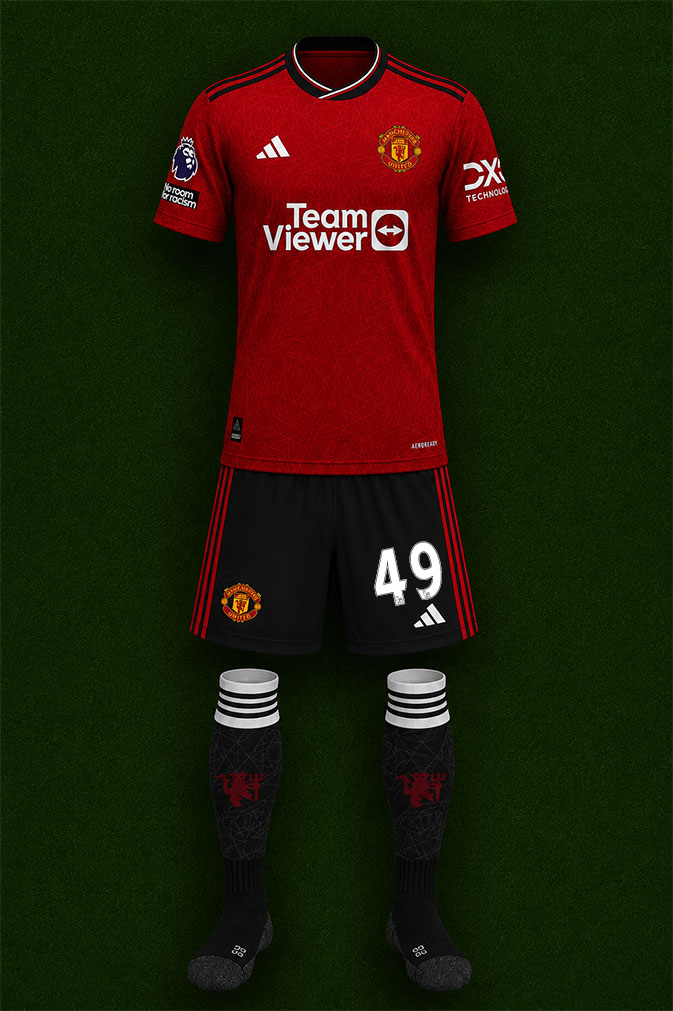 Manchester United shirt worn for game v Manchester City played on Sunday 3rd March 2024 at Eastlands Stadium stadium during the 2023-2024 season.