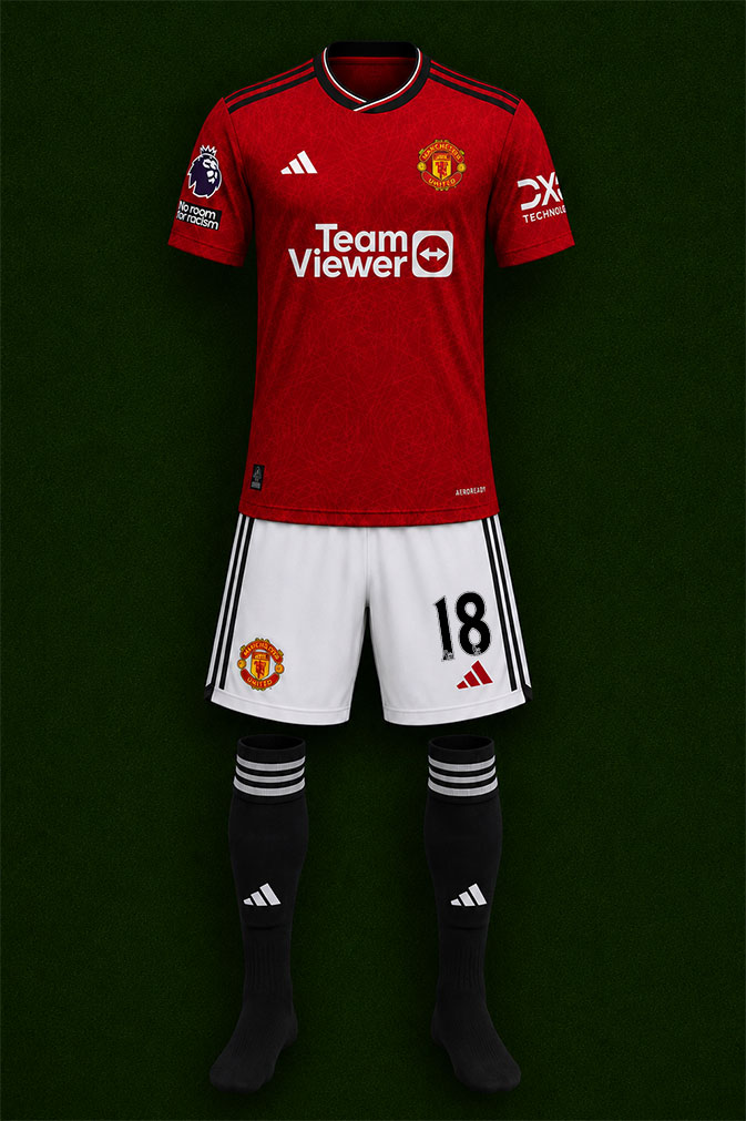Manchester United shirt worn for game v Manchester City played on Sunday 29th October 2023 at Old Trafford stadium during the 2023-2024 season.