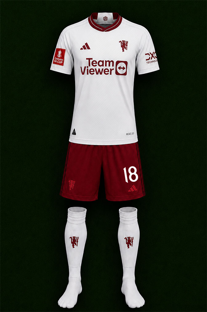 Manchester United shirt worn for game v Nottingham Forest played on Wednesday 28th February 2024 at City Ground, Nottingham stadium during the 2023-2024 season.