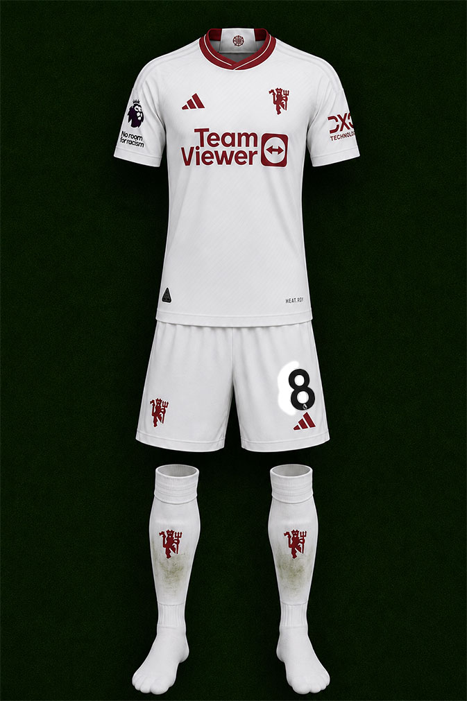 Manchester United shirt worn for game v Bournemouth played on Saturday 13th April 2024 at Vitality Stadium stadium during the 2023-2024 season.