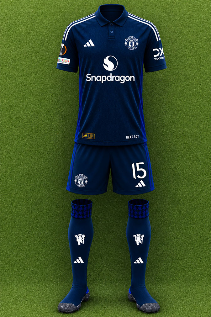 Manchester United shirt worn for game v Olympique Lyonnais played on Thursday 10th April 2025 at Groupama Stadium stadium during the 2024-2025 season.