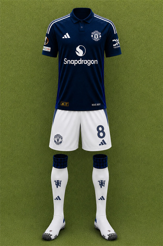Manchester United shirt worn for game v Athletic Bilbao played on Thursday 1st May 2025 at Estadio San Mames stadium during the 2024-2025 season.