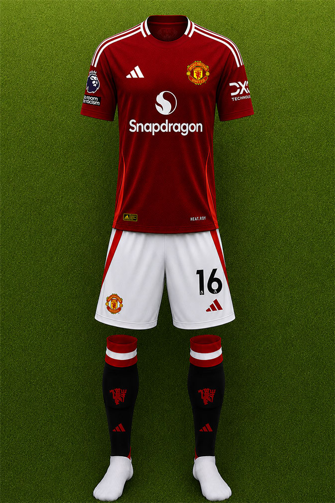Manchester United shirt worn for game v Wolverhampton Wanderers played on Sunday 20th April 2025 at Old Trafford stadium during the 2024-2025 season.
