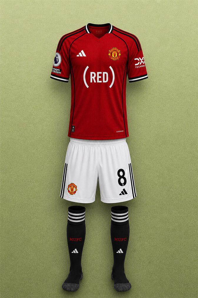 Manchester United shirt worn for game v Brentford played on Monday 27th April 2026 at Old Trafford stadium during the 2025-2026 season.